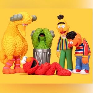 KAWS Vibrant Sesame Street Sculpture Set